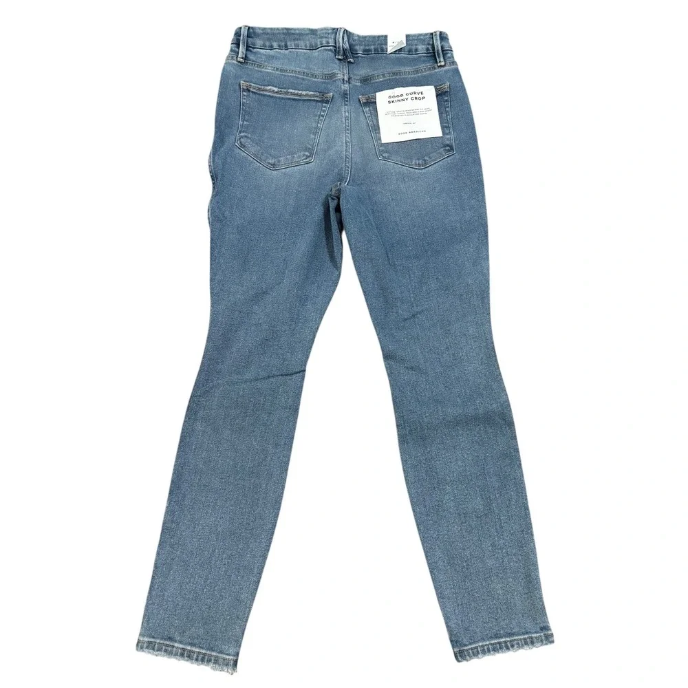 Good American Skinny Crop Distressed Denim Jeans Gap-Proof Waist Size‎ 8/29 NWT